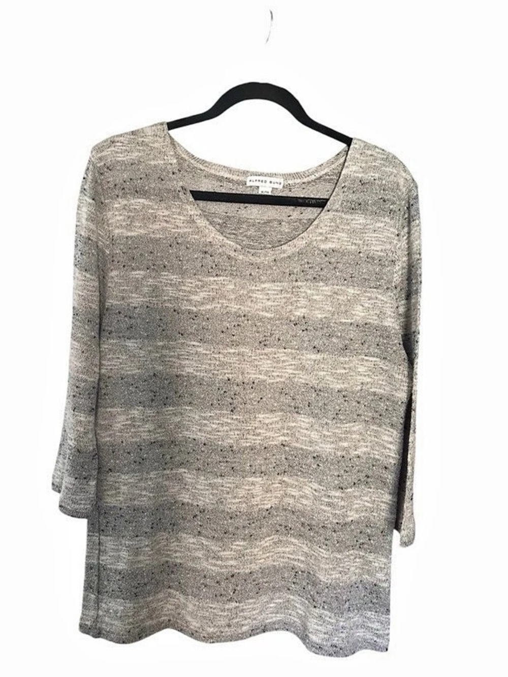 Alfred Sung Striped Crewneck Gray XL Like New